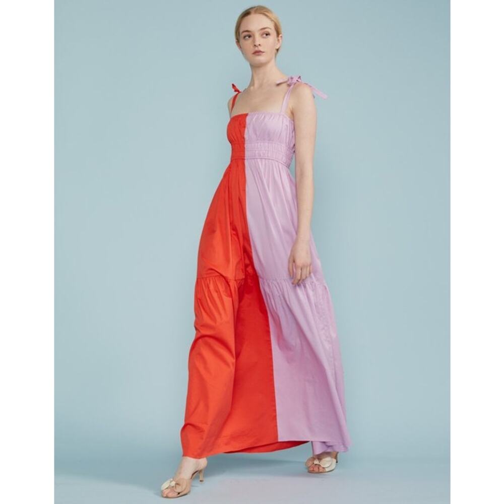 Cynthia Rowley Bryn Smocked Colorblock Dress